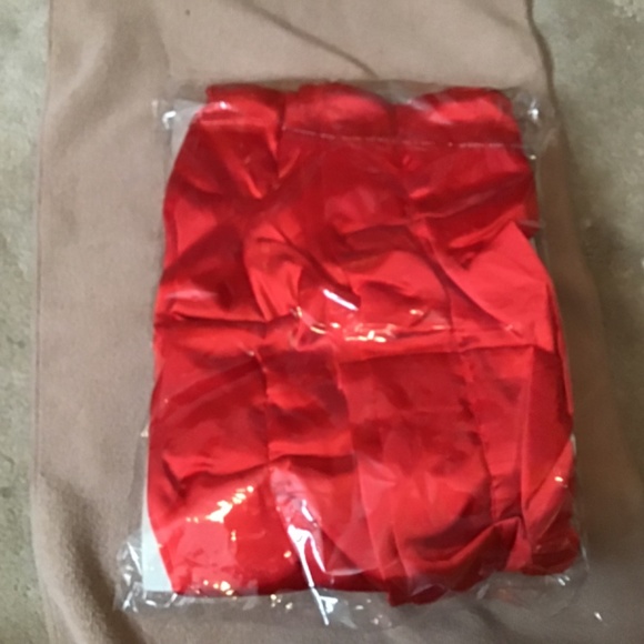 NWT Katherine’s Collection Red Satin scarf w/removable flower accent, 64” long - Picture 13 of 13
